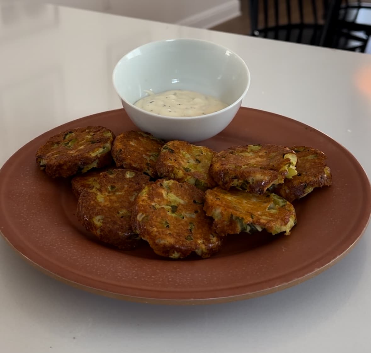 Fried Pickles w/low cal Ranch (High Protein)